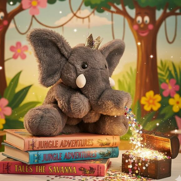 Senitt Dolls Elephant Hand Puppet Grey Realistic Canadian Plush Wrinkles Vintage